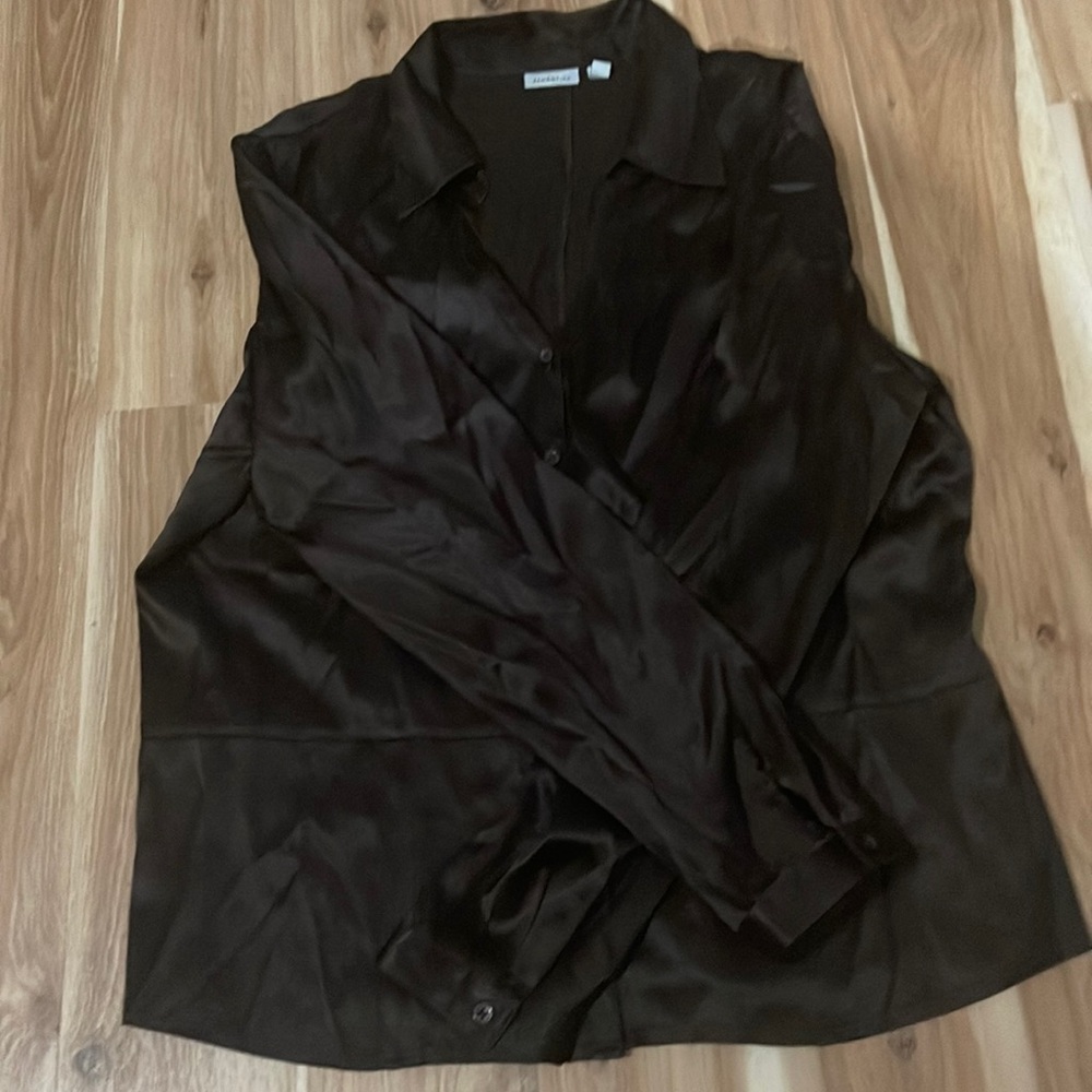 Nordstrom Semantiks Brown Silk Blouse